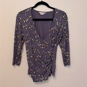 Boden Wrap Top in Dusky Purple